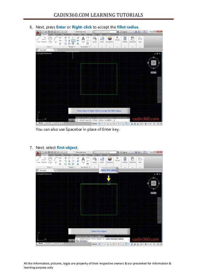 How To Use Fillet Command In AutoCAD