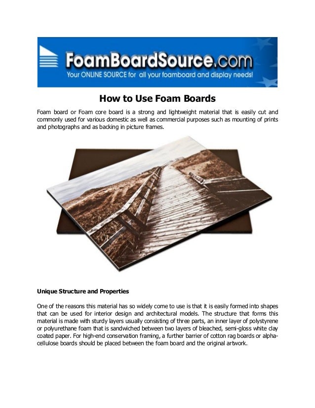 How to Use Foam Boards