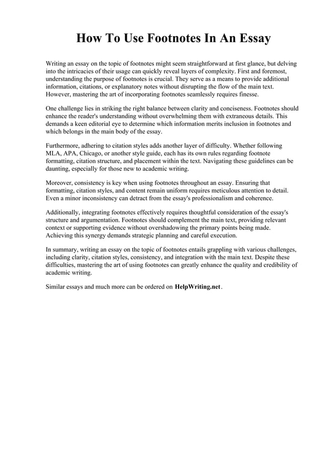 How To Use Footnotes In An Essay Pdf How To Use Footnotes In An Essay Pdf