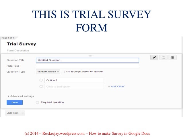 how to make a survey for your business using google docs how to make form