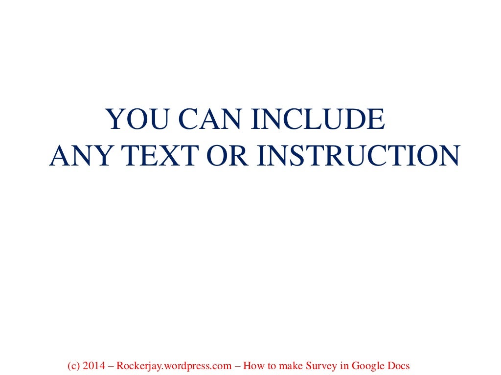 How to make a survey with google docs