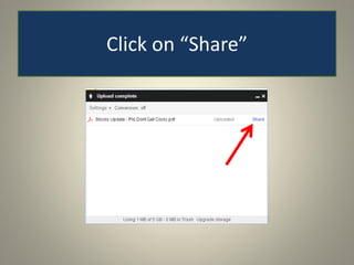 Click on “Share”
 