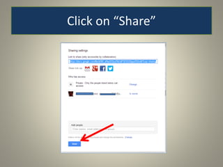 Click on “Share”
 