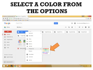 SELECT A COLOR FROM
THE OPTIONS
 