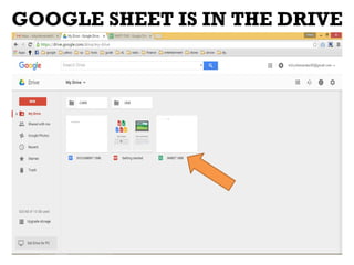 GOOGLE SHEET IS IN THE DRIVE
 