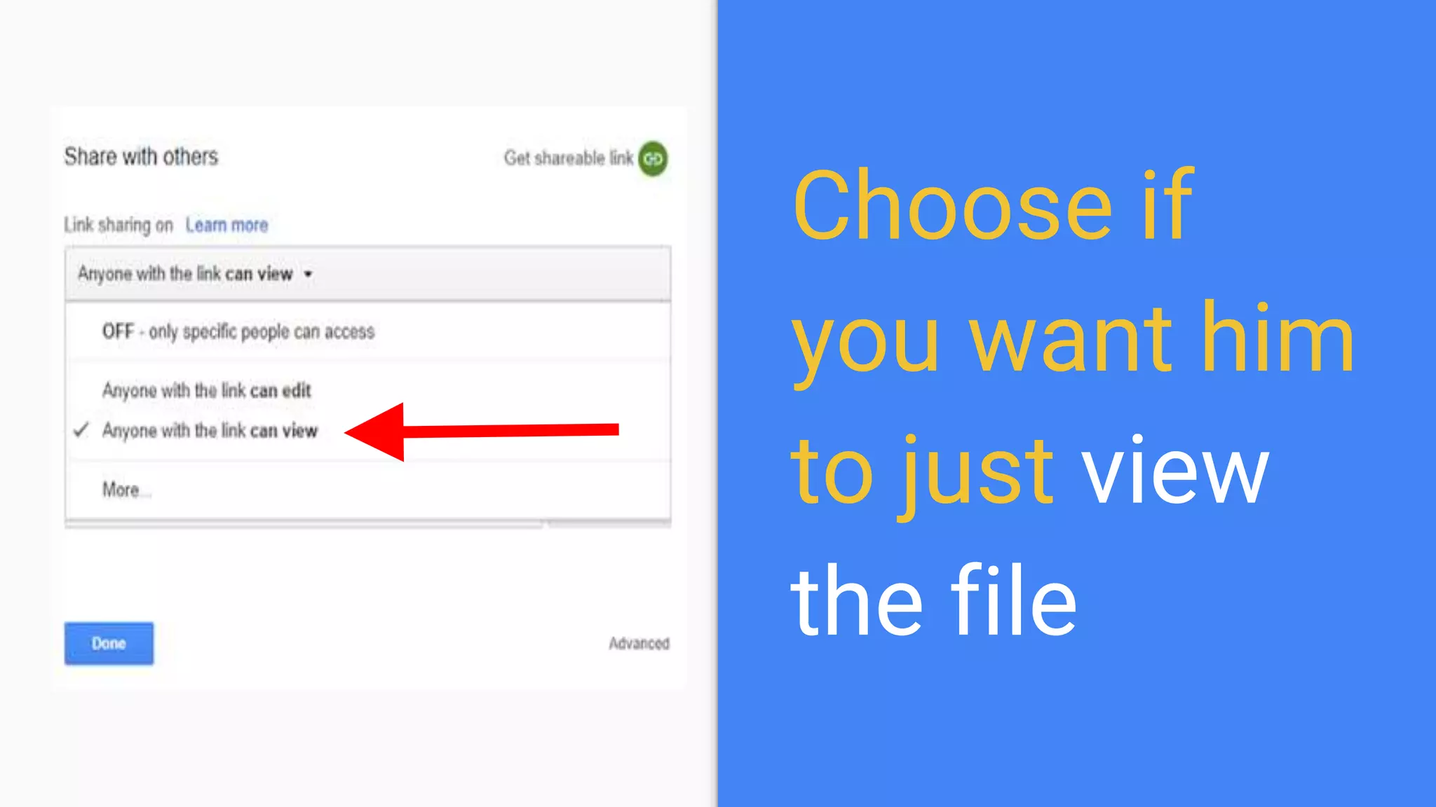 Choose if
you want him
to just view
the file
 