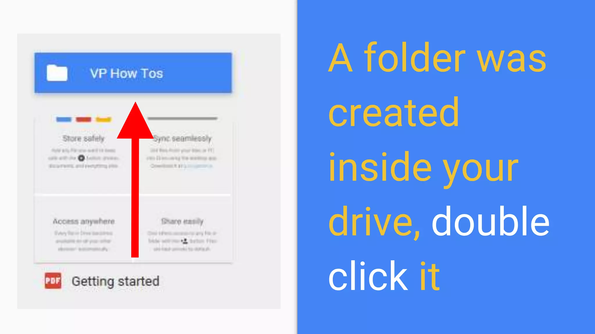 A folder was
created
inside your
drive, double
click it
 
