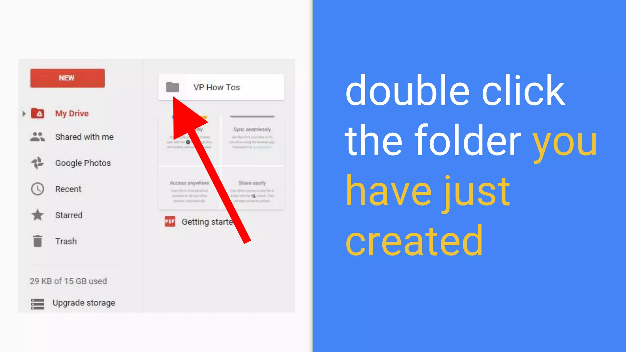 double click
the folder you
have just
created
 