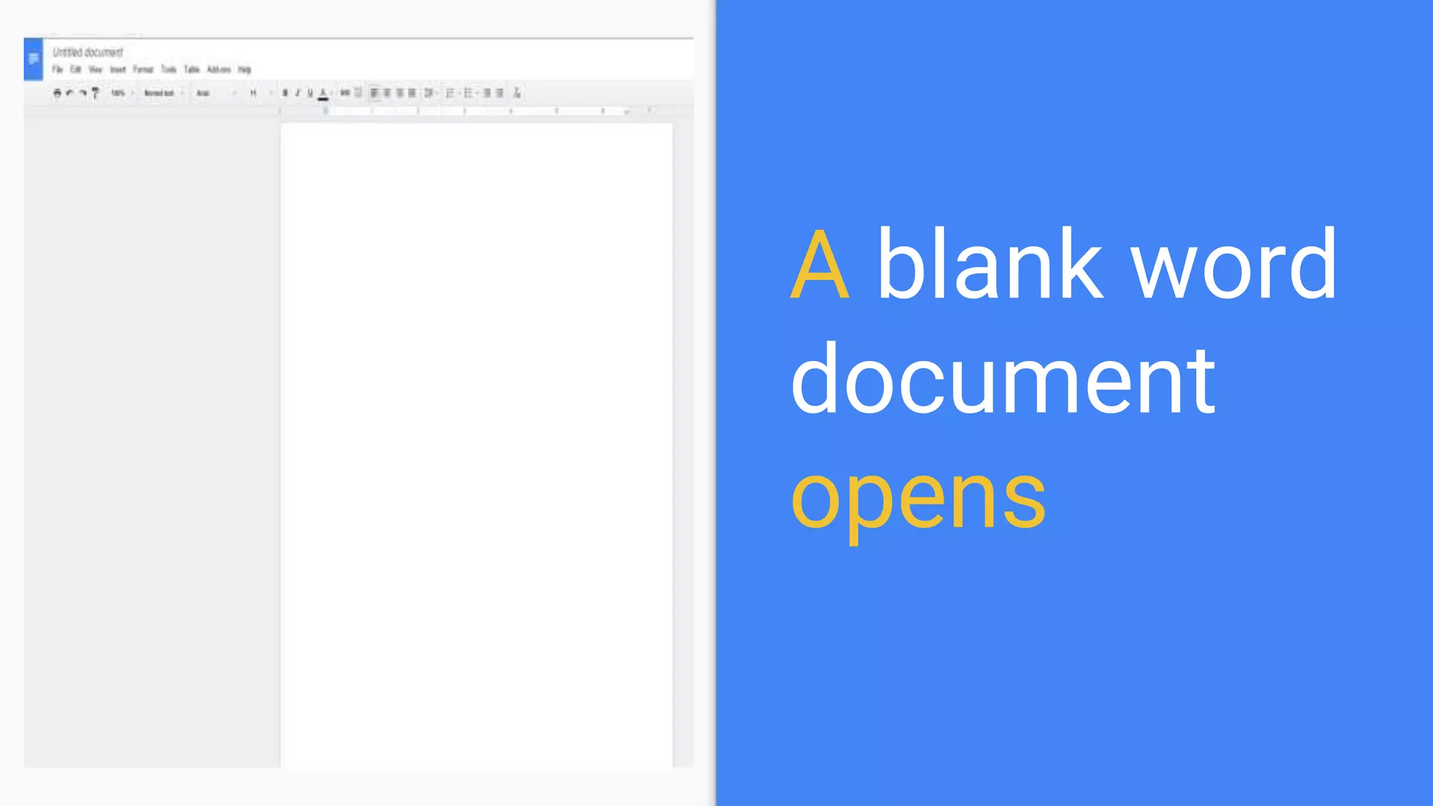 A blank word
document
opens
 