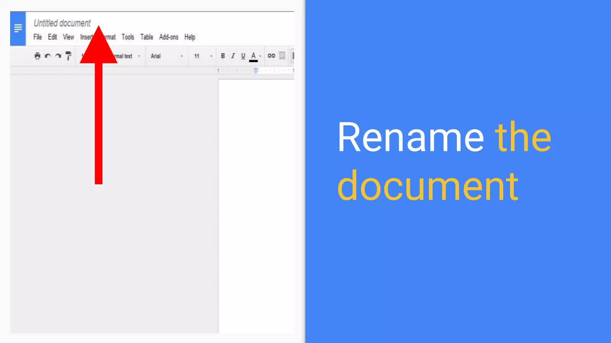 Rename the
document
 