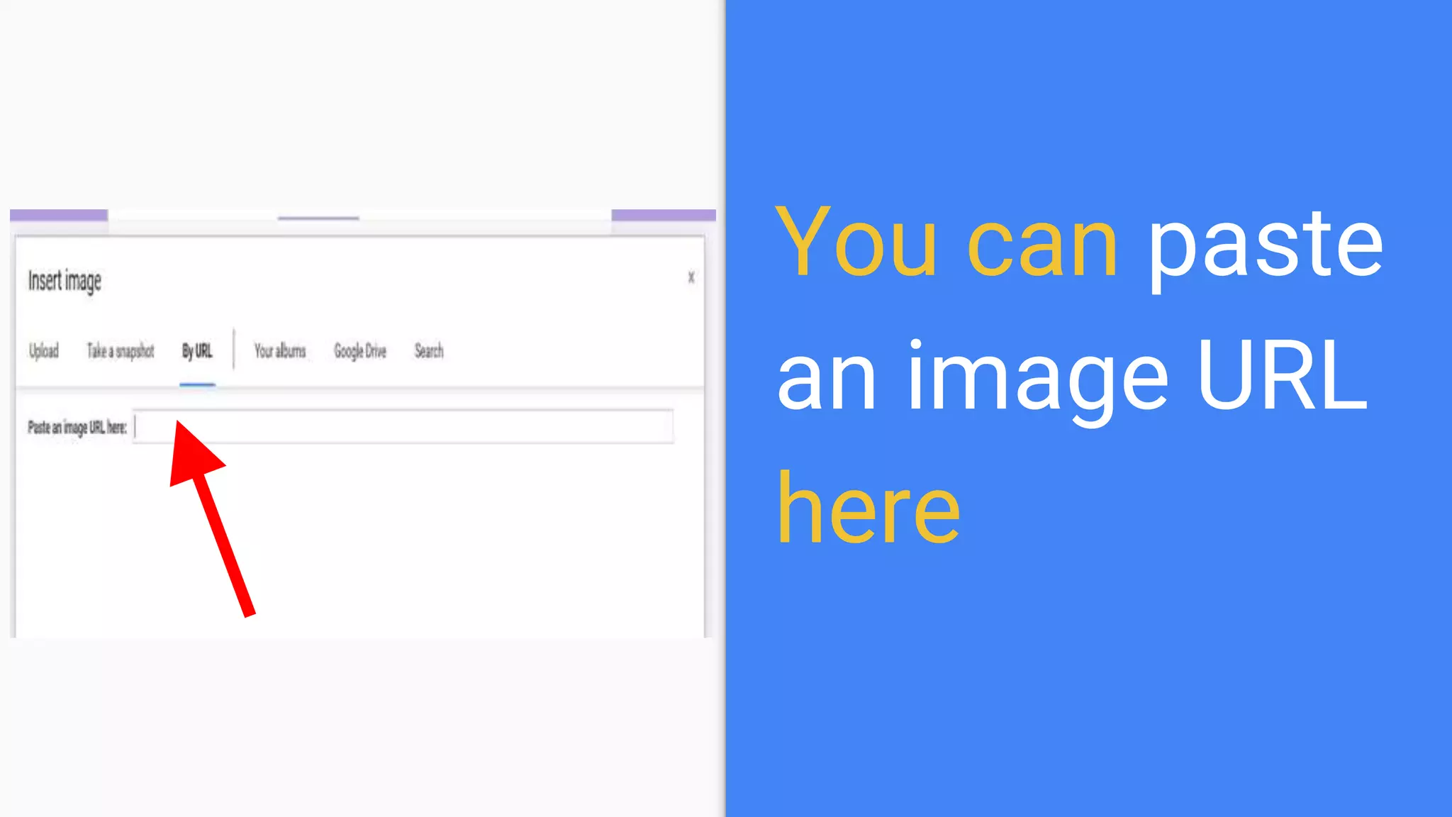You can paste
an image URL
here
 