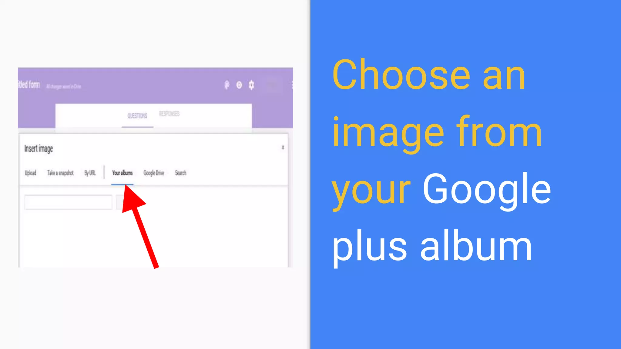 Choose an
image from
your Google
plus album
 
