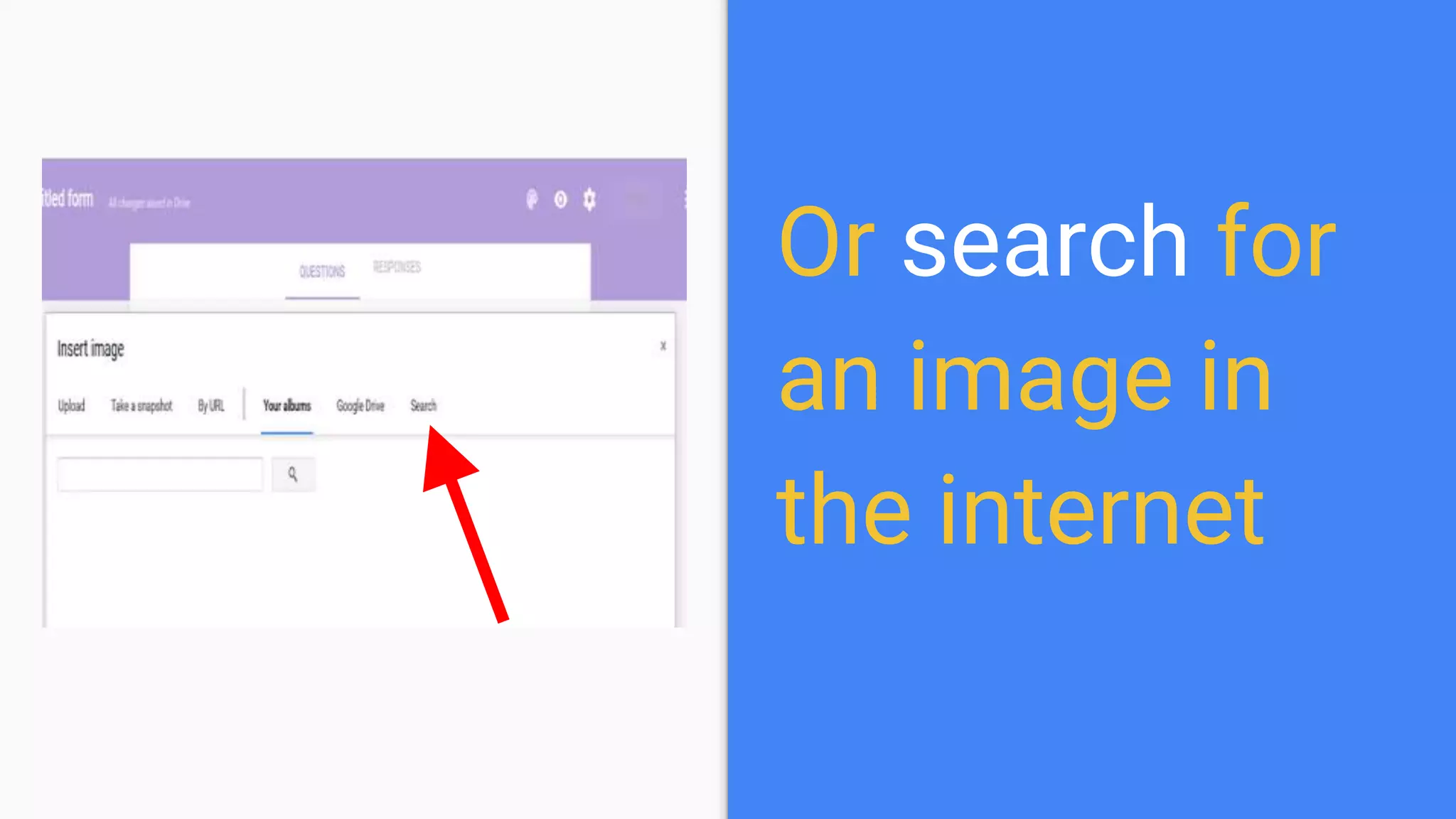 Or search for
an image in
the internet
 