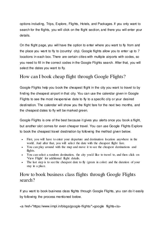 How to use google flights