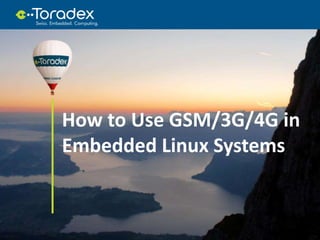 How to Use GSM/3G/4G in
Embedded Linux Systems
 
