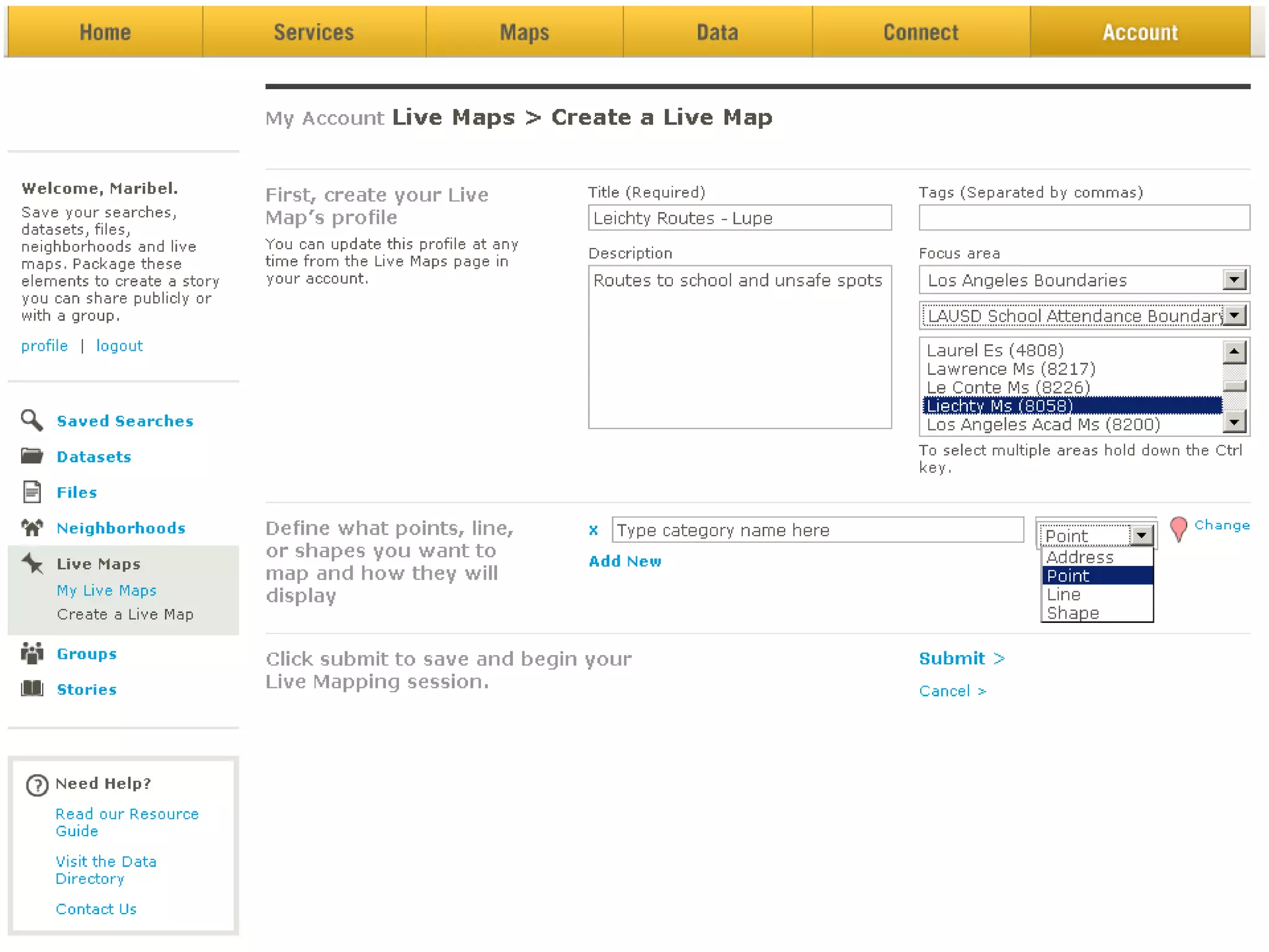 Safe Passages to School Community-engaged mapping was used to help answer the following research questions:  What areas in the community do students and 	parents feel most unsafe?