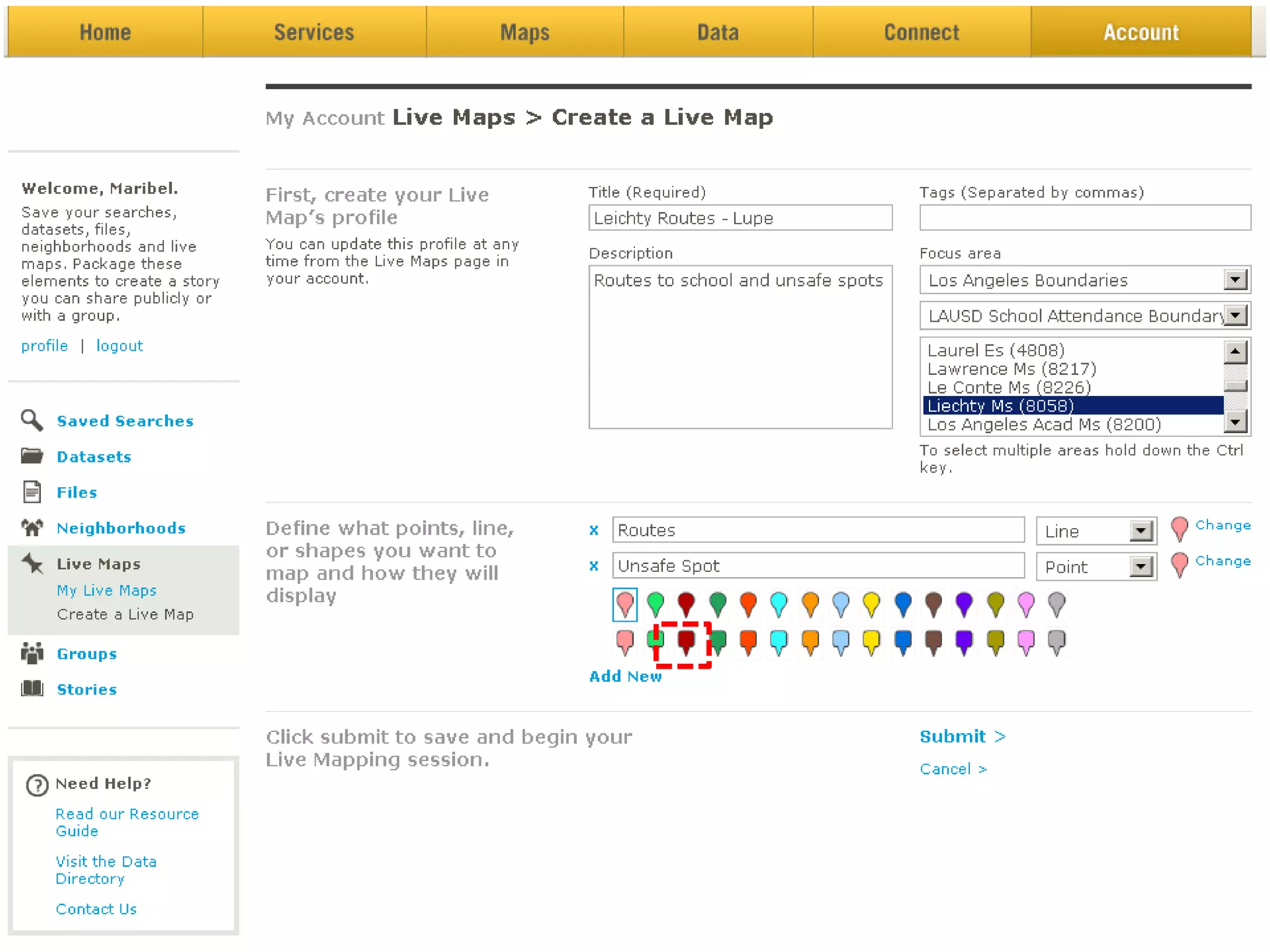   What routes do students and parents travel to 	and from school?