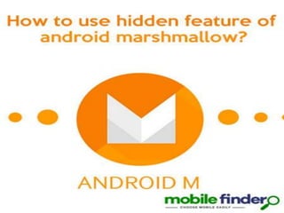 How to use hidden feature of android marshmaollow