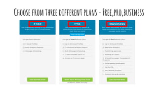 Choosefromthreedifferent plans-Free,pro,business
 