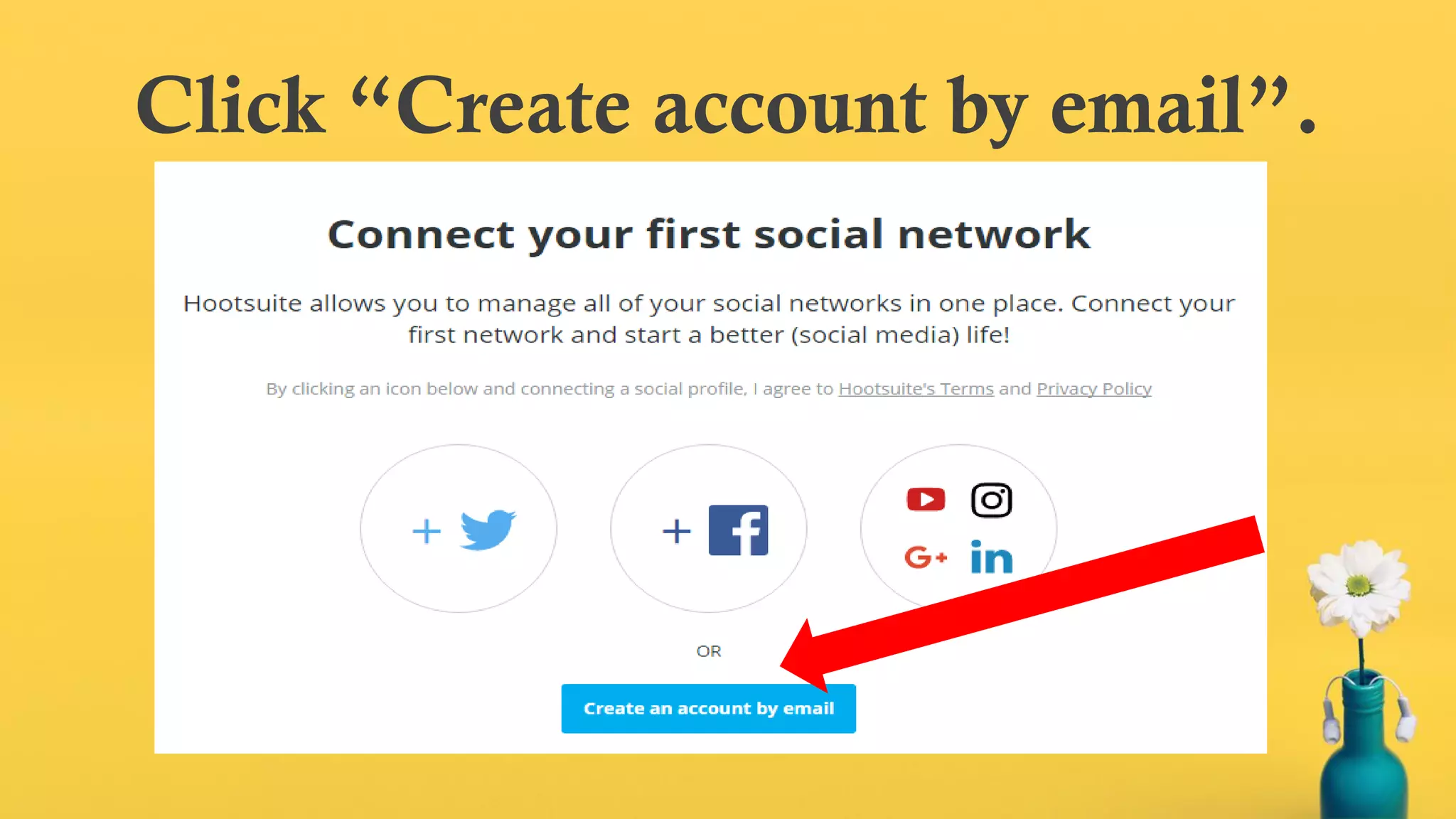 Click “Create account by email”.
 