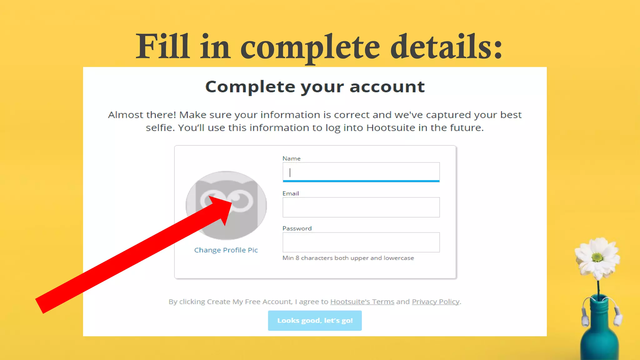 Fill in complete details:
 