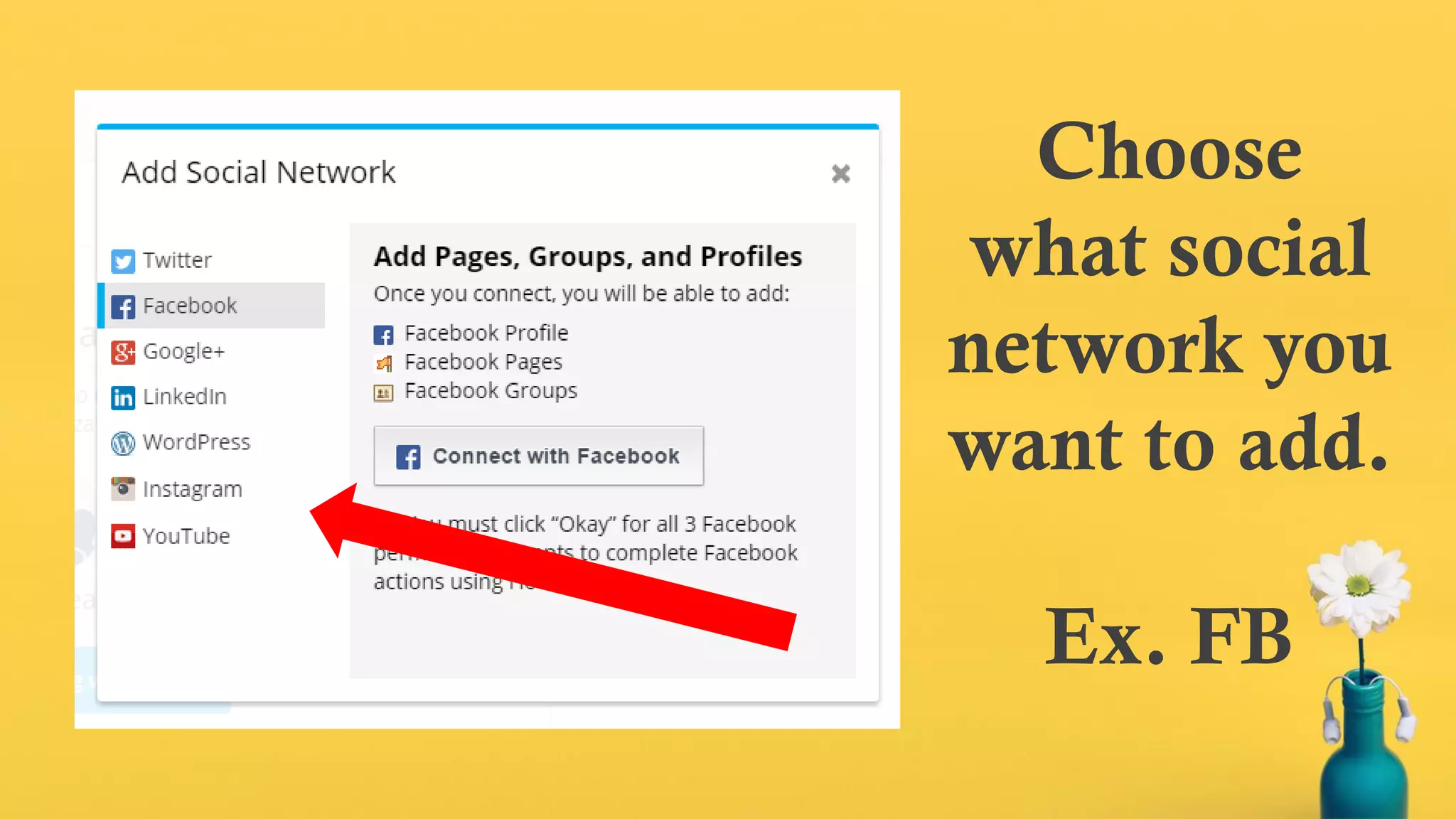 Choose
what social
network you
want to add.
Ex. FB
 