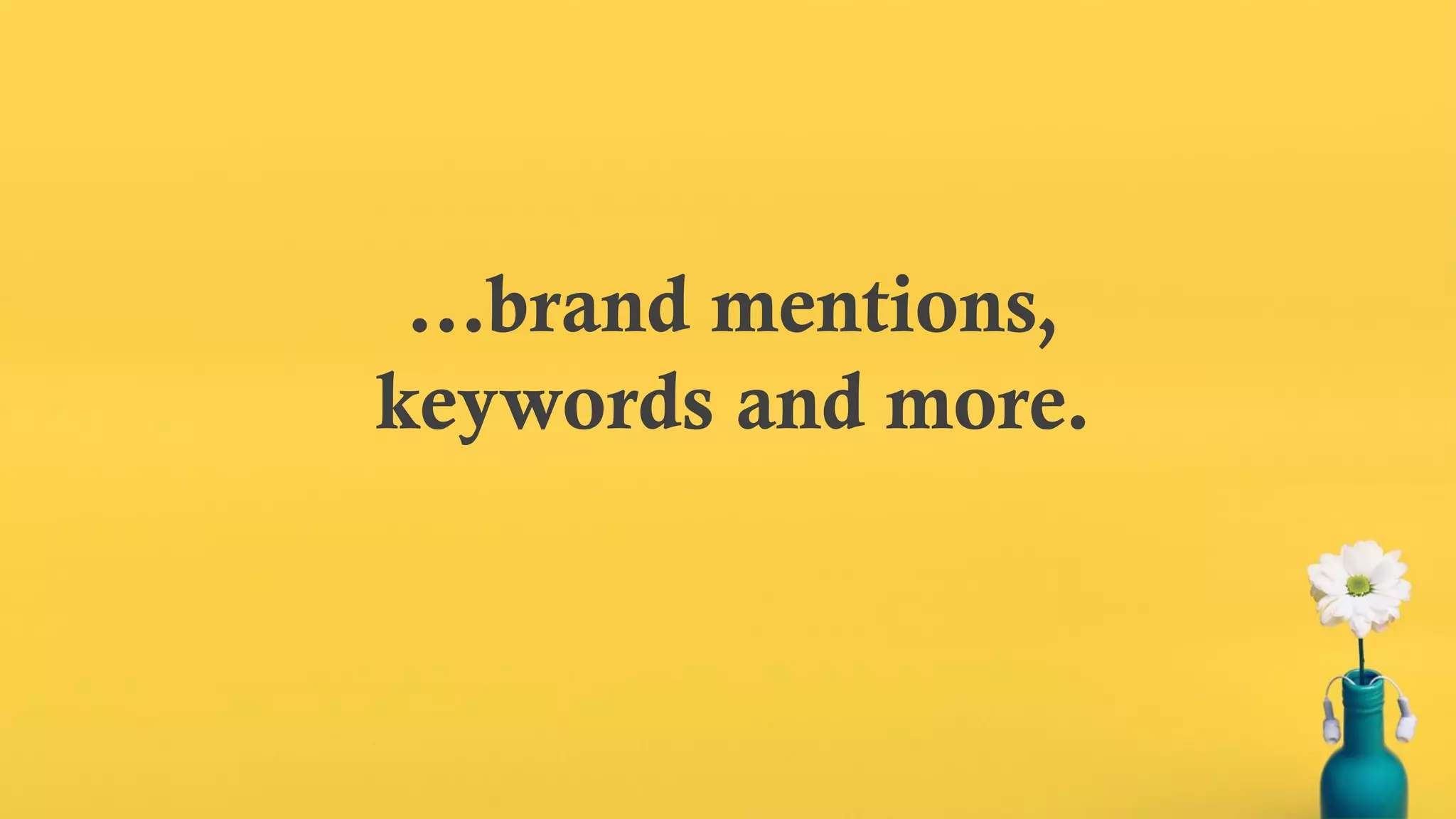 …brand mentions,
keywords and more.
 