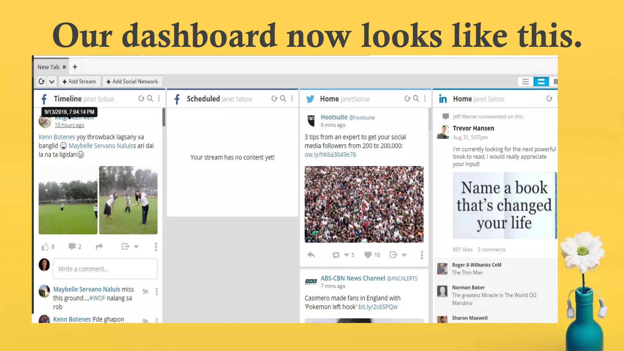 Our dashboard now looks like this.
 