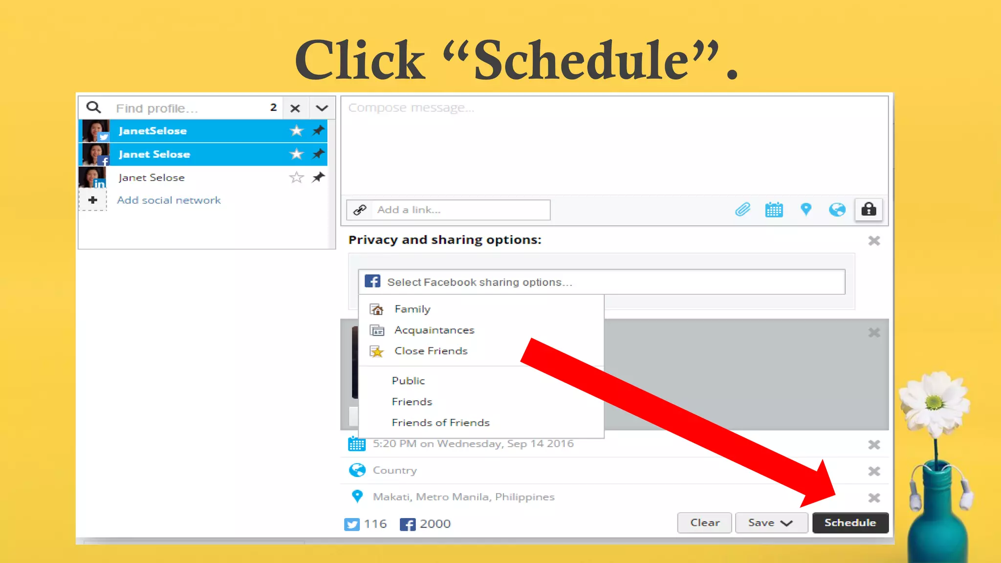 Click “Schedule”.
 