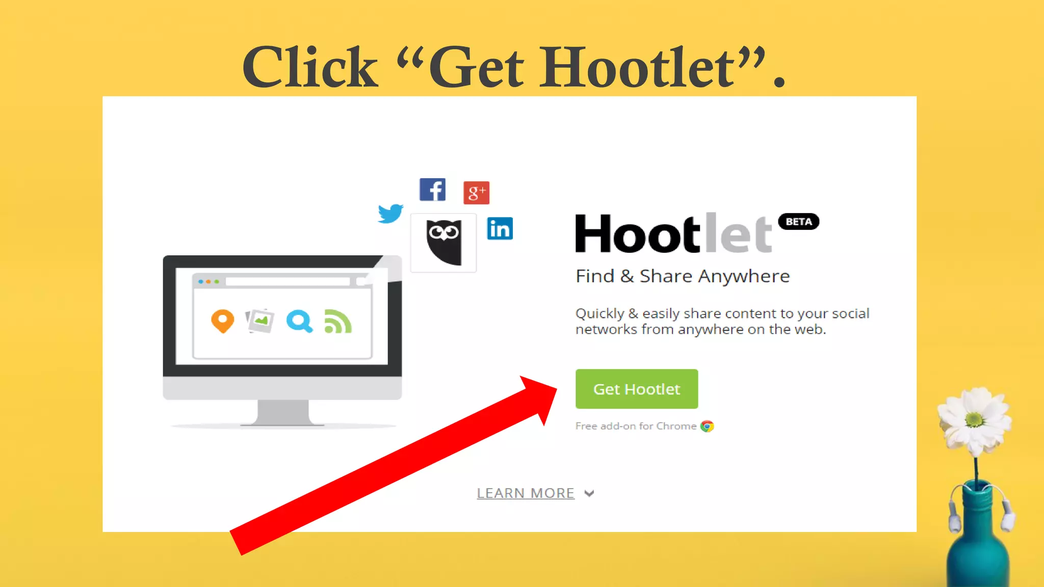 Click “Get Hootlet”.
 