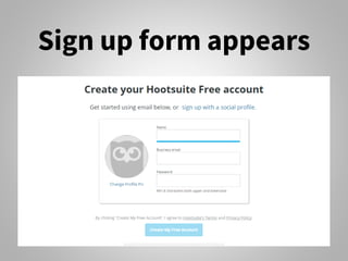 Sign up form appears
 