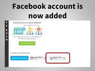 Facebook account is
now added
 
