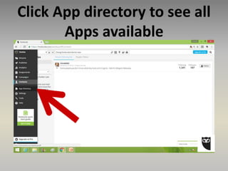 Click App directory to see all
Apps available
 