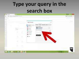 Type your query in the
search box
 