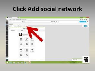 Click Add social network
 