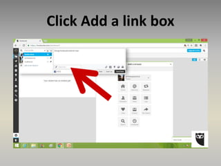 Click Add a link box
 