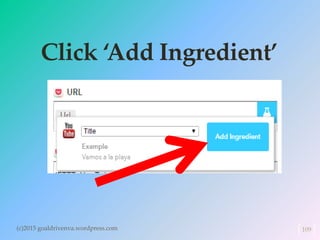 Click ‘Add Ingredient’
(c)2015 goaldrivenva.wordpress.com 109
 
