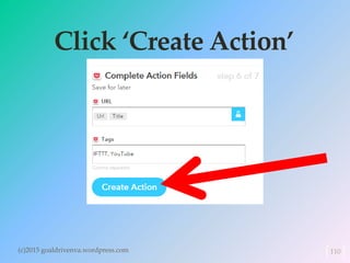Click ‘Create Action’
(c)2015 goaldrivenva.wordpress.com 110
 