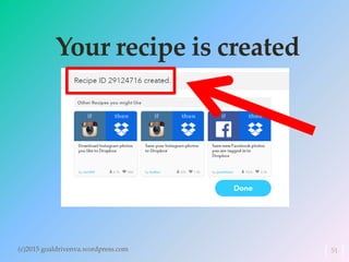 Your recipe is created
(c)2015 goaldrivenva.wordpress.com 51
 