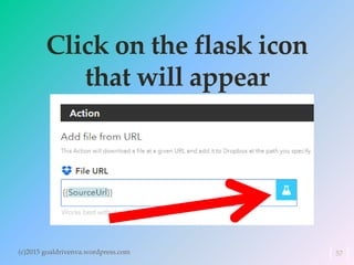 Click on the flask icon
that will appear
(c)2015 goaldrivenva.wordpress.com 57
 