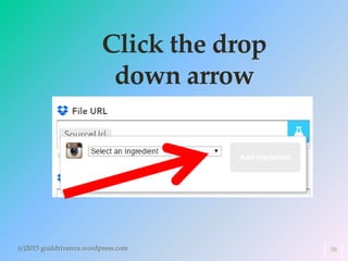 Click the drop
down arrow
(c)2015 goaldrivenva.wordpress.com 58
 