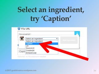 Select an ingredient,
try ‘Caption’
(c)2015 goaldrivenva.wordpress.com 59
 