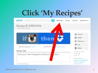 Click ‘My Recipes’
(c)2015 goaldrivenva.wordpress.com 81
 