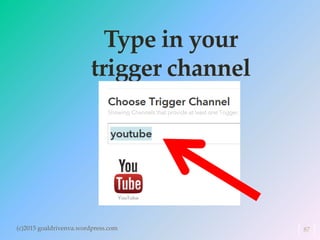 Type in your
trigger channel
(c)2015 goaldrivenva.wordpress.com 87
 