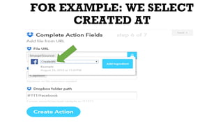 FOR EXAMPLE: WE SELECT
CREATED AT
 