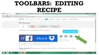 TOOLBARS: EDITING
RECIPE
 