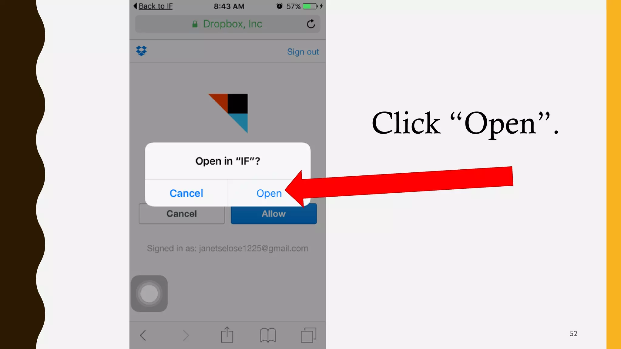 Click “Open”.
52
 