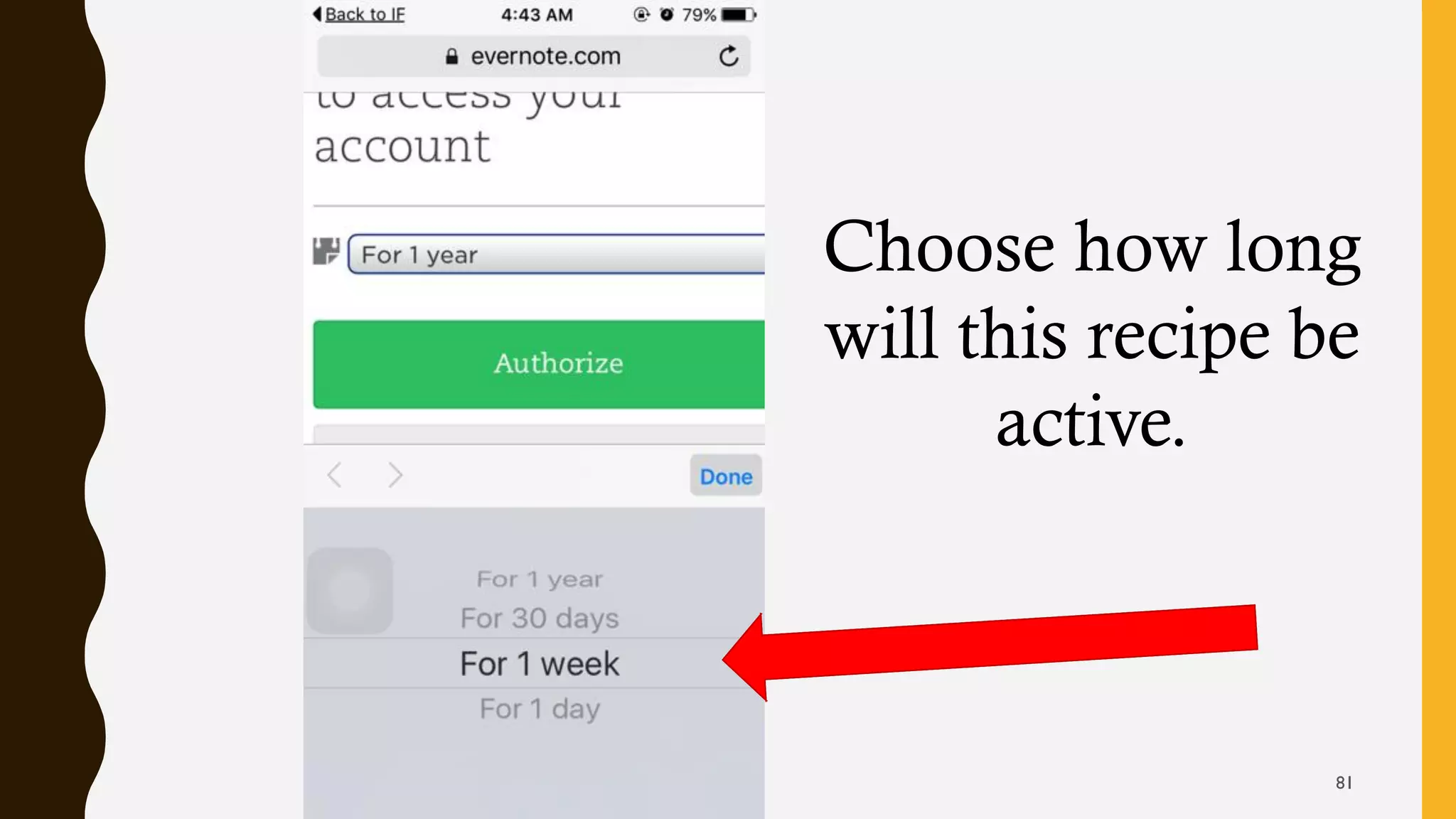 Choose how long
will this recipe be
active.
81
 