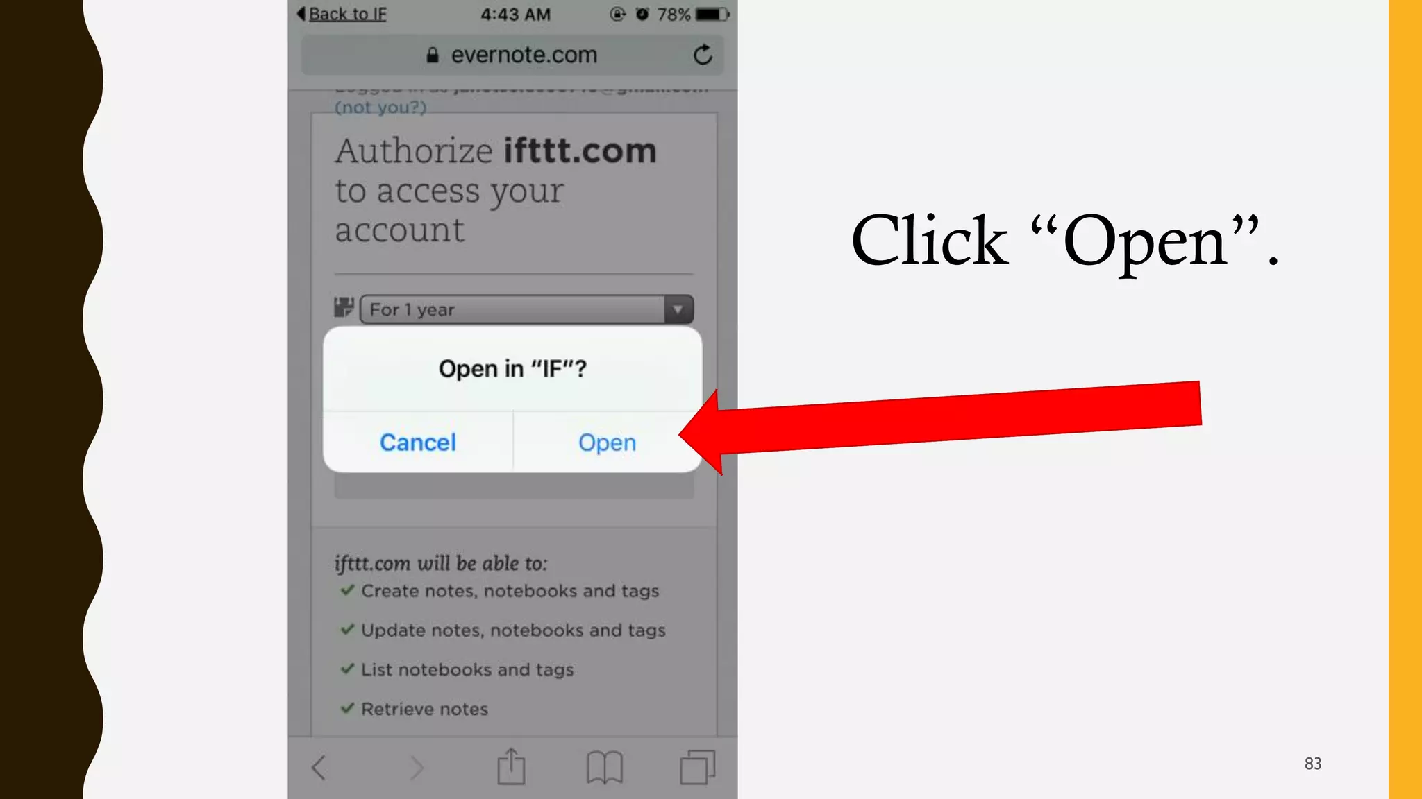 Click “Open”.
83
 