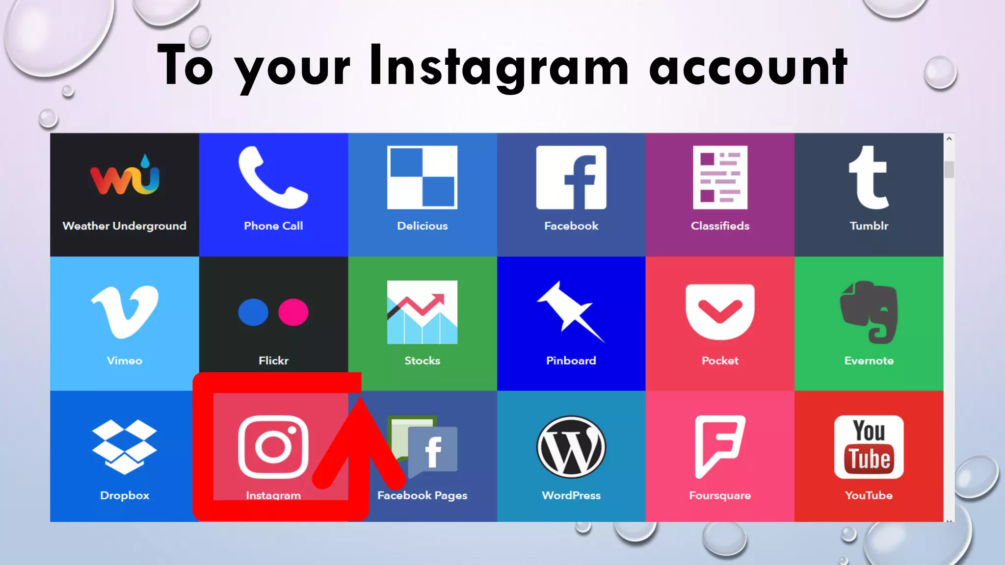 To your Instagram account
 